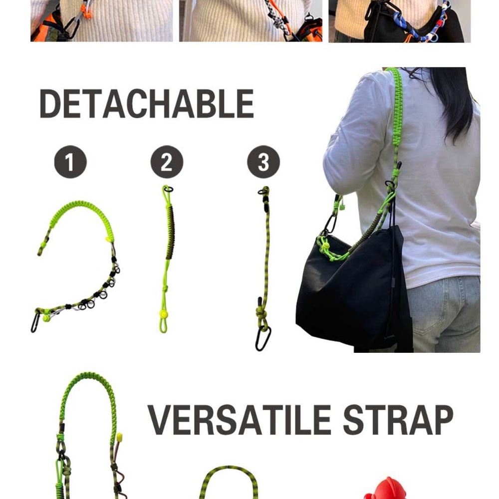 Detachable Versatile Neon Green Bag Strap